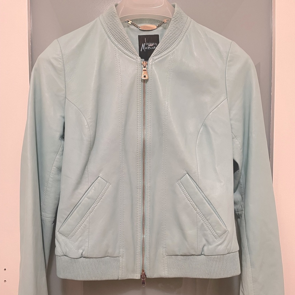 MARCIANO mint colour leather jacket size small